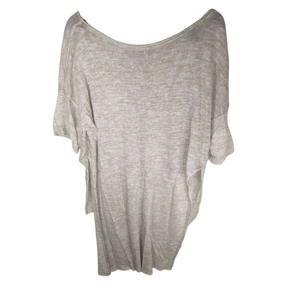 Free People Light Bright Oversized Linen Lagenlook Short Sleeve Sweater Tunic XS - Picture 3 of 15